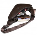 Men's Retro Sling Bags Mobile Phone Bag Sling Shoulder Bag Crossbody Bag Nappa Leather Cowhide Zipper Daily Black Brown Coffee