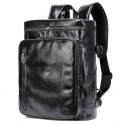 Men's Laptop Bag Sling Shoulder Bag Backpack Nappa Leather Cowhide Zipper Daily Outdoor Black Coffee