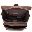 Men's Laptop Bag Sling Shoulder Bag Backpack Nappa Leather Cowhide Zipper Daily Outdoor Black Coffee