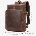 Men's Laptop Bag Sling Shoulder Bag Backpack Nappa Leather Cowhide Zipper Daily Outdoor Black Coffee