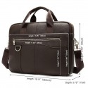 Men's Retro Leather Bag Handbags Laptop Bag Briefcase Top Handle Bag Nappa Leather Cowhide Zipper Daily Black Coffee