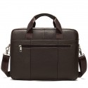 Men's Retro Leather Bag Handbags Laptop Bag Briefcase Top Handle Bag Nappa Leather Cowhide Zipper Daily Black Coffee