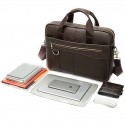 Men's Retro Leather Bag Handbags Laptop Bag Briefcase Top Handle Bag Nappa Leather Cowhide Zipper Daily Black Coffee