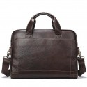Men's Handbags Sling Bags Laptop Bag Briefcase Crossbody Bag Nappa Leather Cowhide Zipper Daily Dark Coffee Coffee