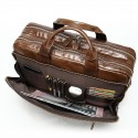 Men's Handbags Laptop Bag Briefcase Nappa Leather Cowhide Zipper Daily Dark Coffee Coffee