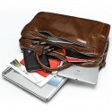Men's Handbags Laptop Bag Briefcase Nappa Leather Cowhide Zipper Daily Dark Coffee Coffee