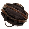 Men's Handbags Laptop Bag Briefcase Nappa Leather Cowhide Zipper Daily Dark Coffee Coffee