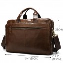 Men's Handbags Laptop Bag Briefcase Nappa Leather Cowhide Zipper Daily Dark Coffee Coffee