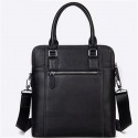 Men's Handbags Laptop Bag Briefcase Top Handle Bag Nappa Leather Cowhide Zipper Daily Black
