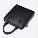 Men's Handbags Laptop Bag Briefcase Top Handle Bag Nappa Leather Cowhide Zipper Daily Black