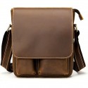 Men's Sling Bags Laptop Bag Messenger Bag Crossbody Bag Nappa Leather Cowhide Zipper Daily Dark Coffee Coffee